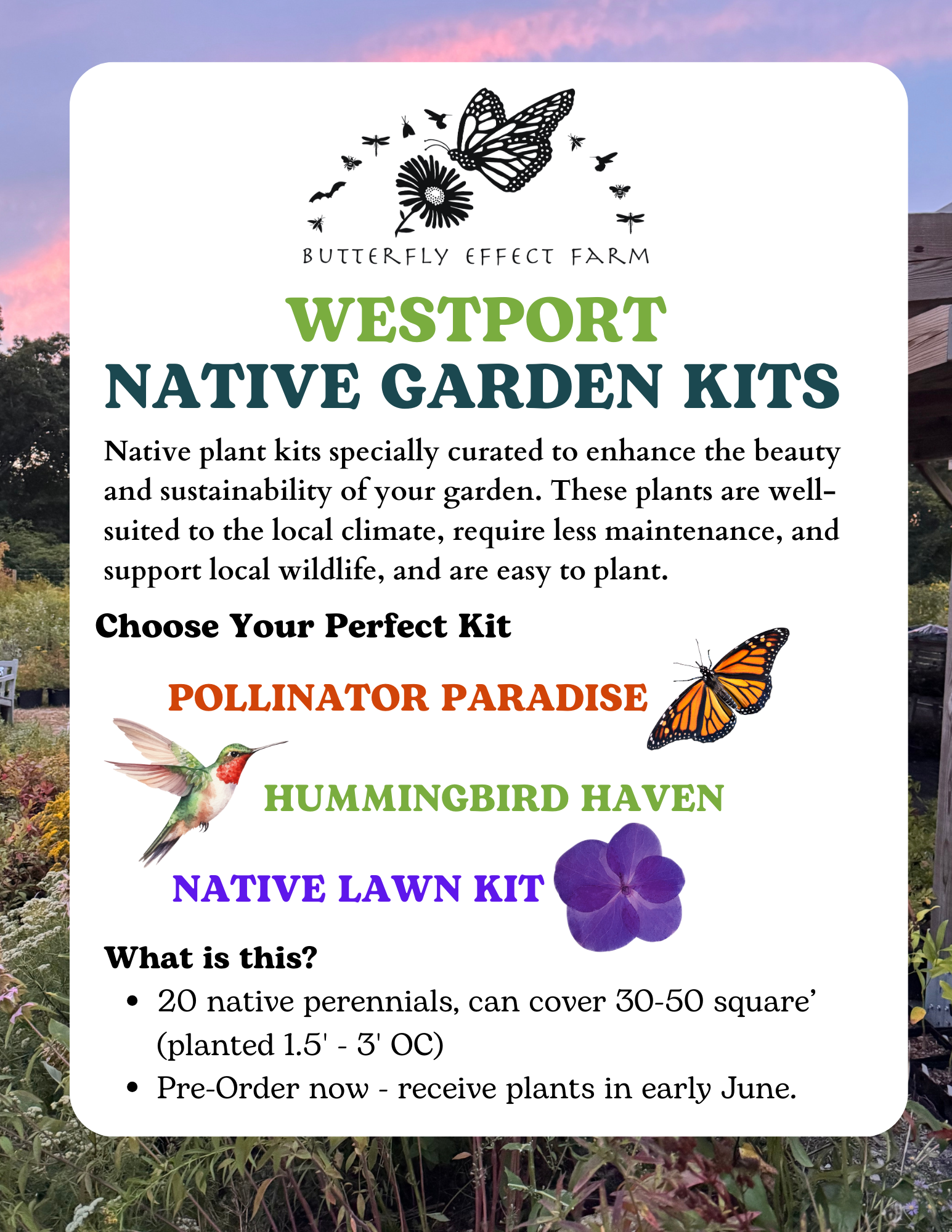 2026 WESTPORT Pre-Order Native Plant Kits